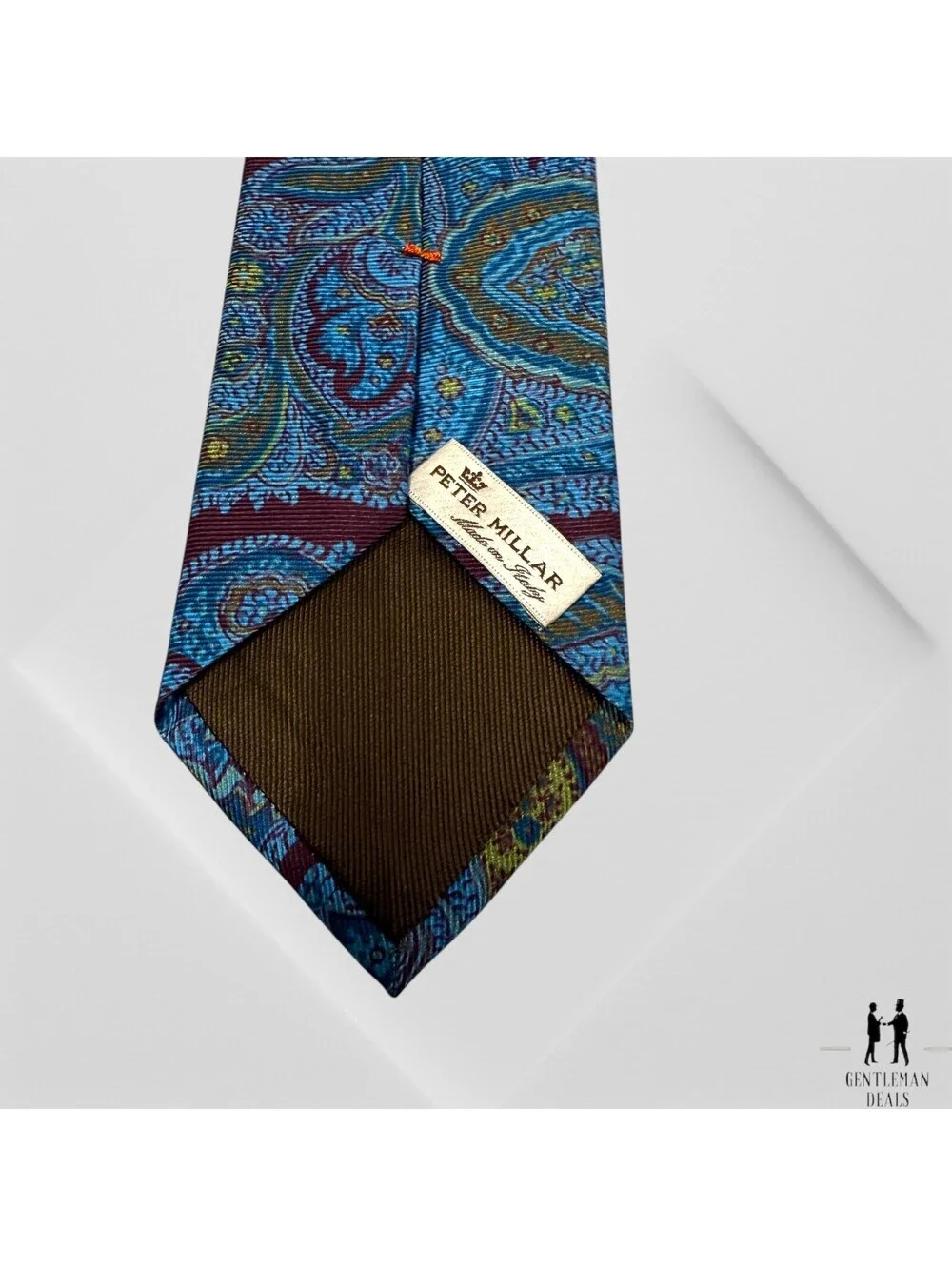 Peter Millar Heavy Silk Neck Tie Paisley Hand Folded Foulard Fold Designer 60x3